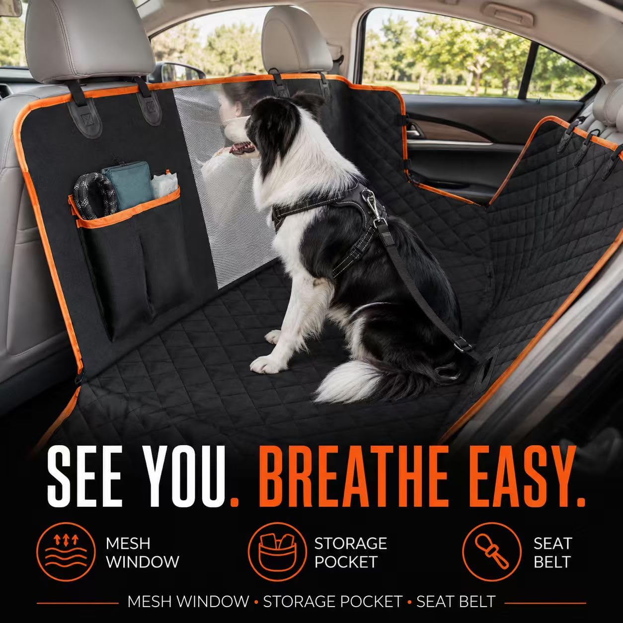The All-Weather Waterproof Luxury Pet Car Seat Hammock & Protector