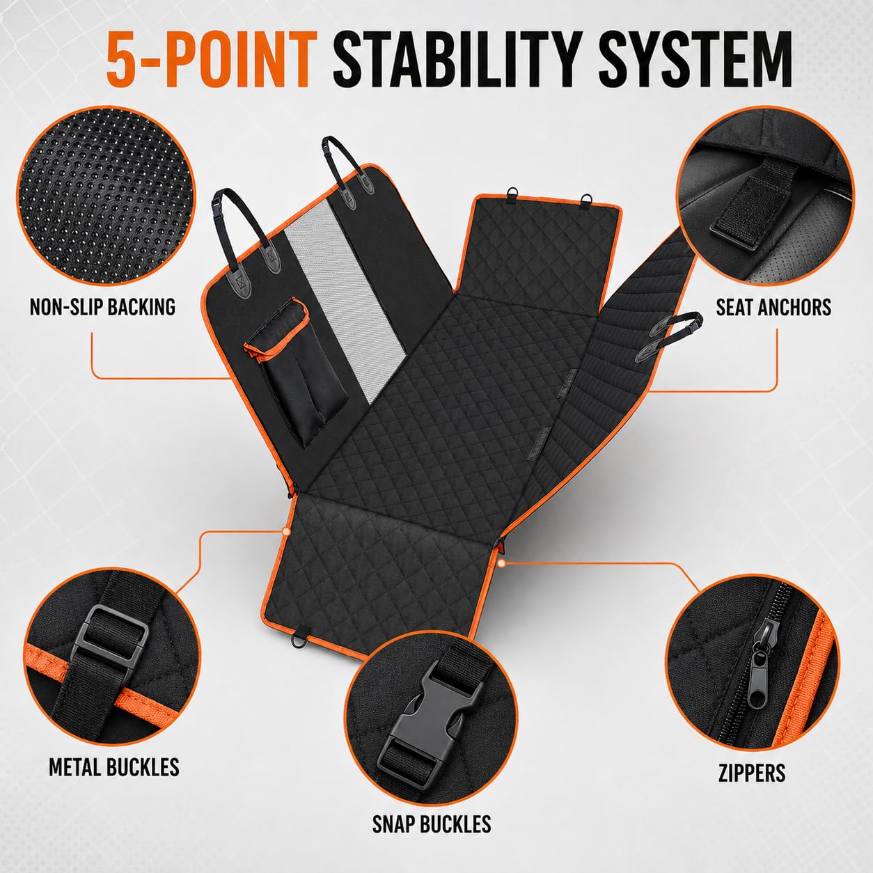The All-Weather Waterproof Luxury Pet Car Seat Hammock & Protector