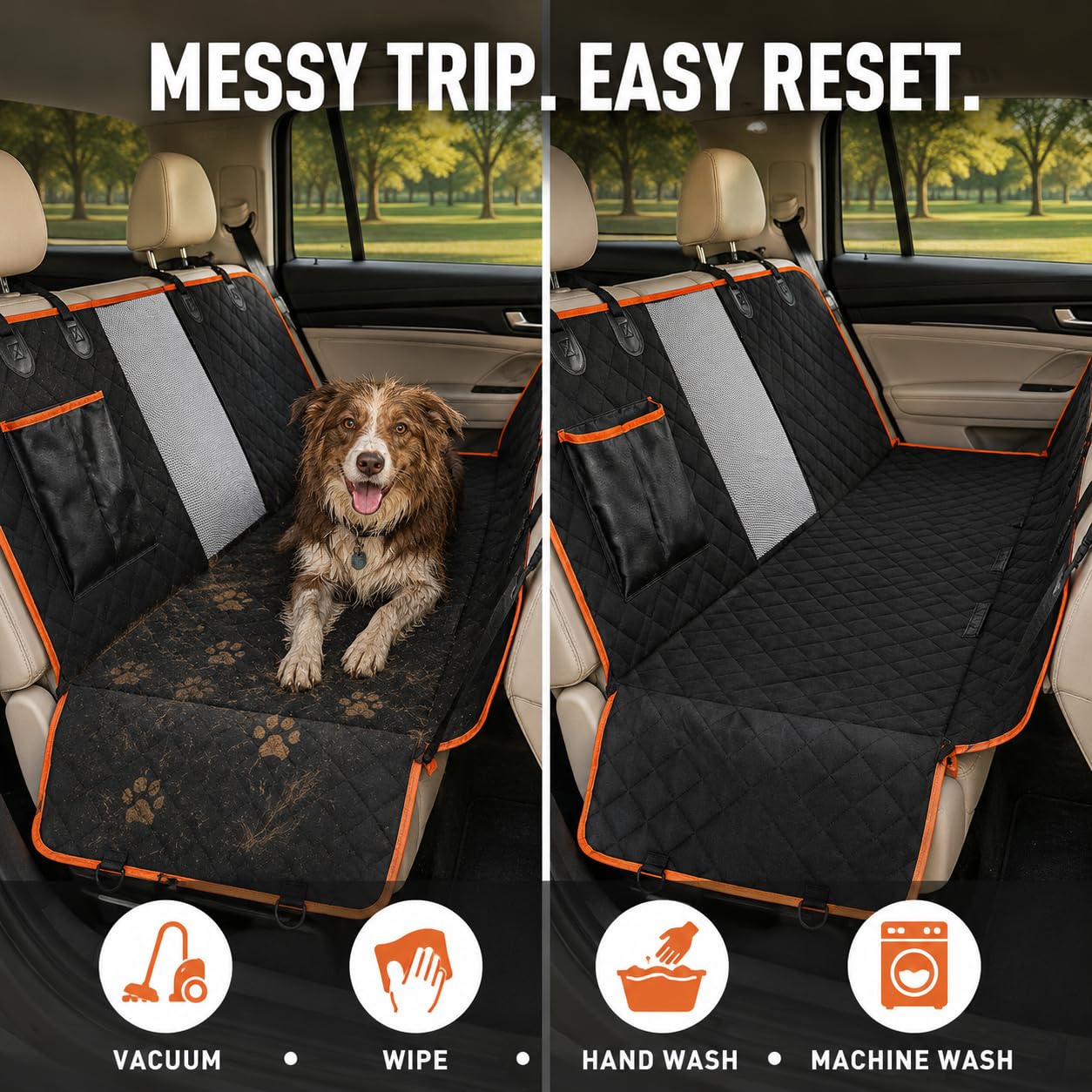 The All-Weather Waterproof Luxury Pet Car Seat Hammock & Protector