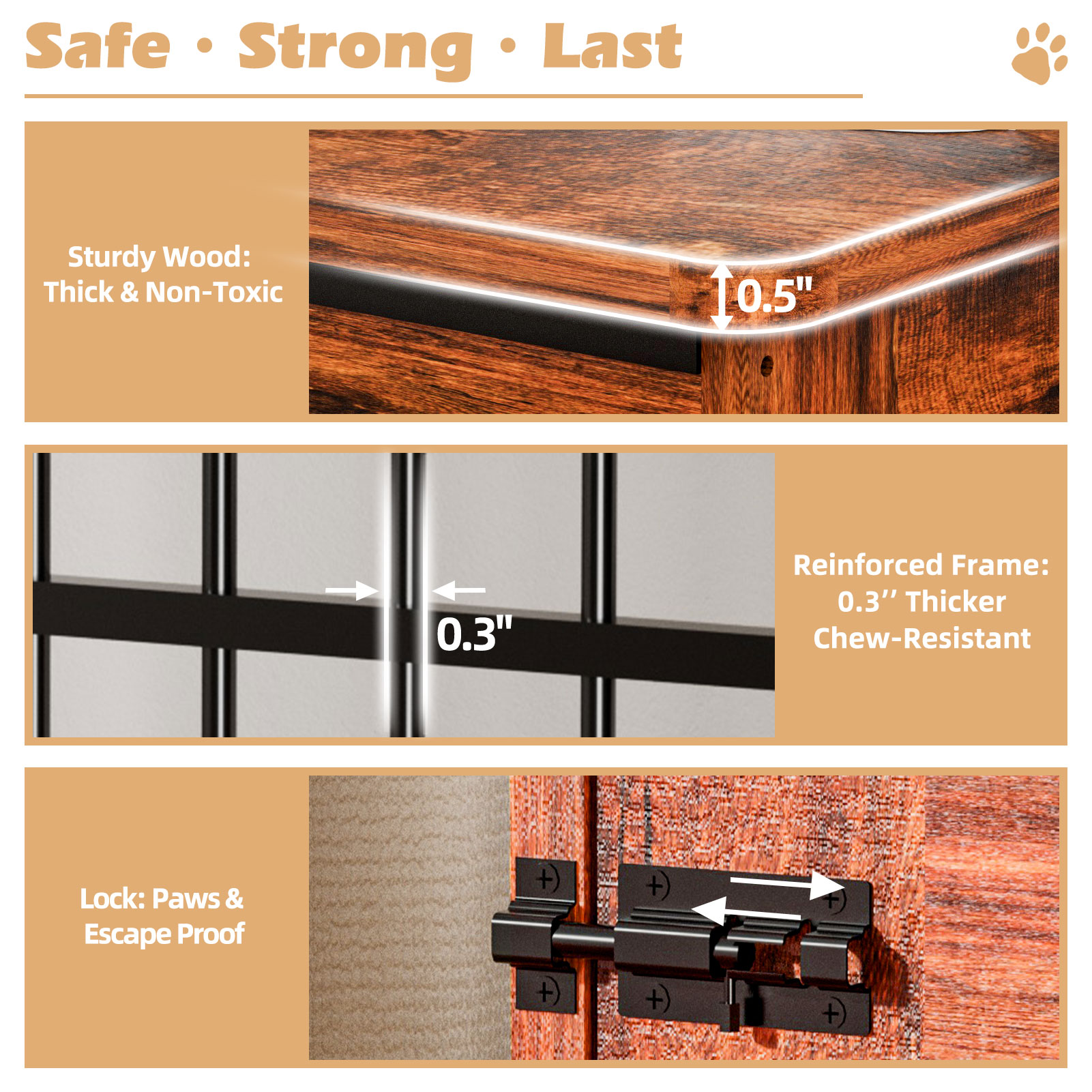 The Villa Wooden Double-Door Indoor Dog Crate Furniture