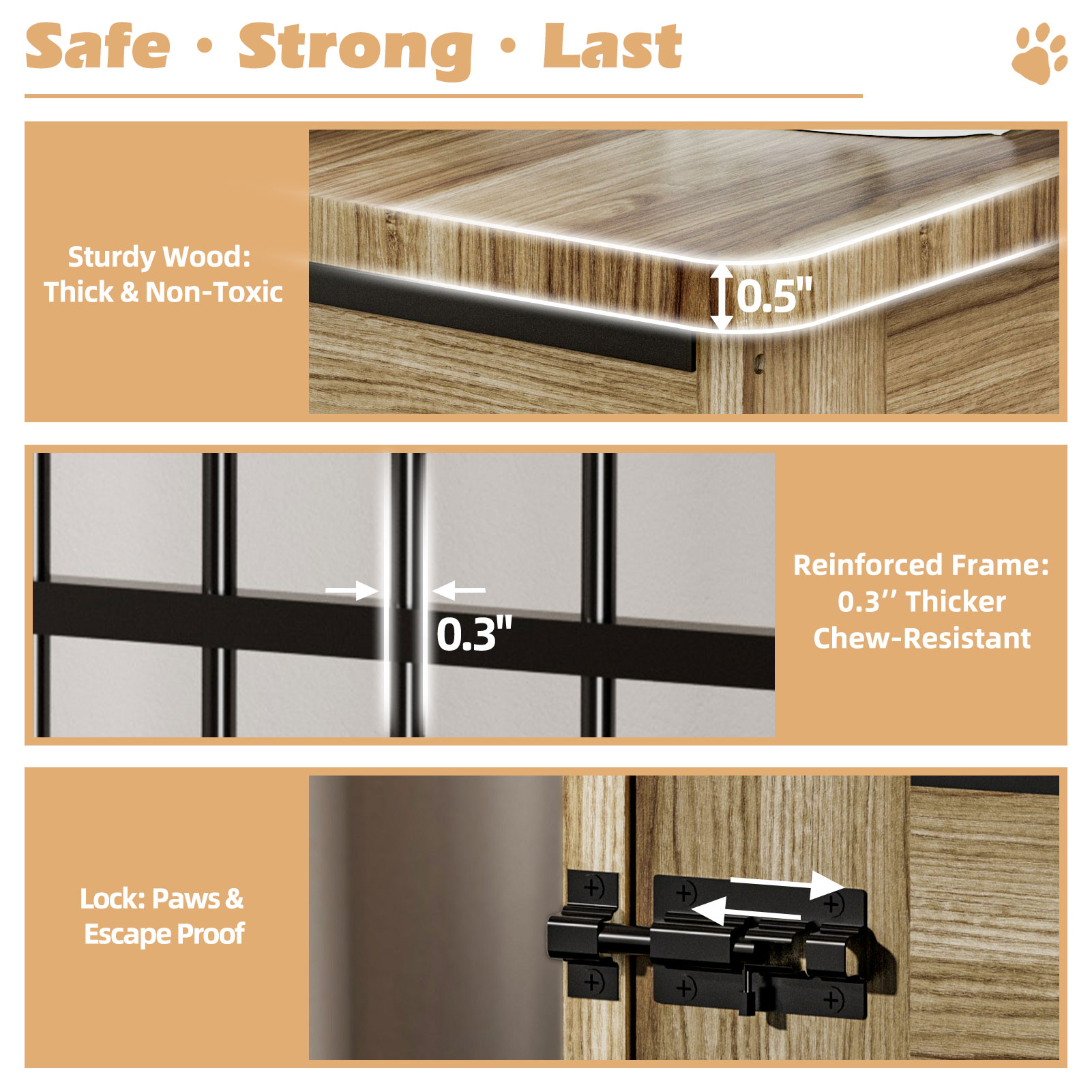 The Villa Wooden Double-Door Indoor Dog Crate Furniture