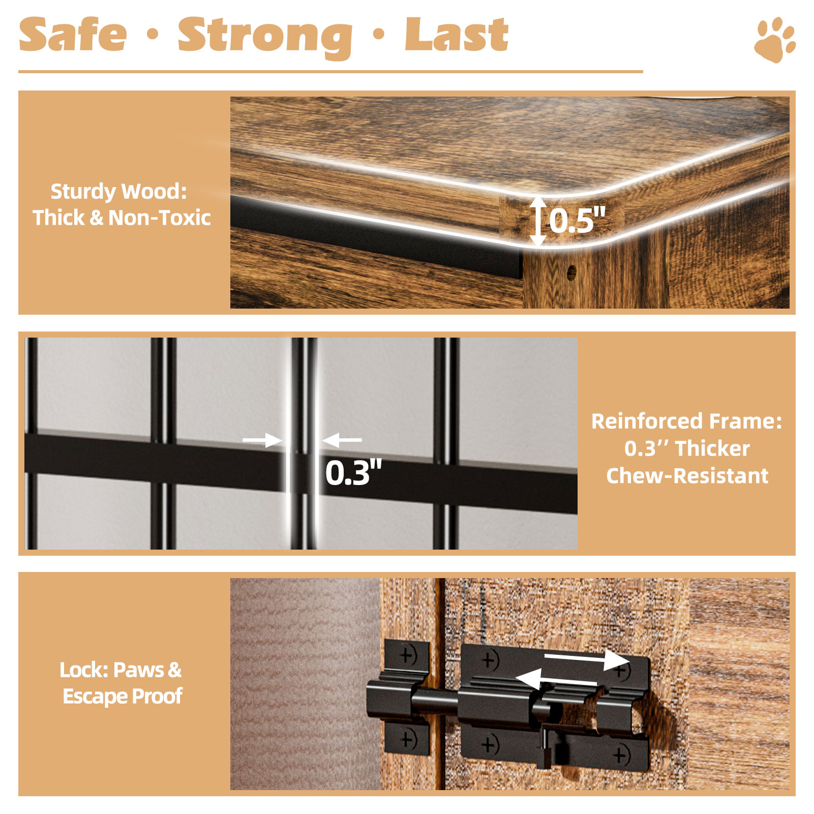 The Villa Wooden Double-Door Indoor Dog Crate Furniture